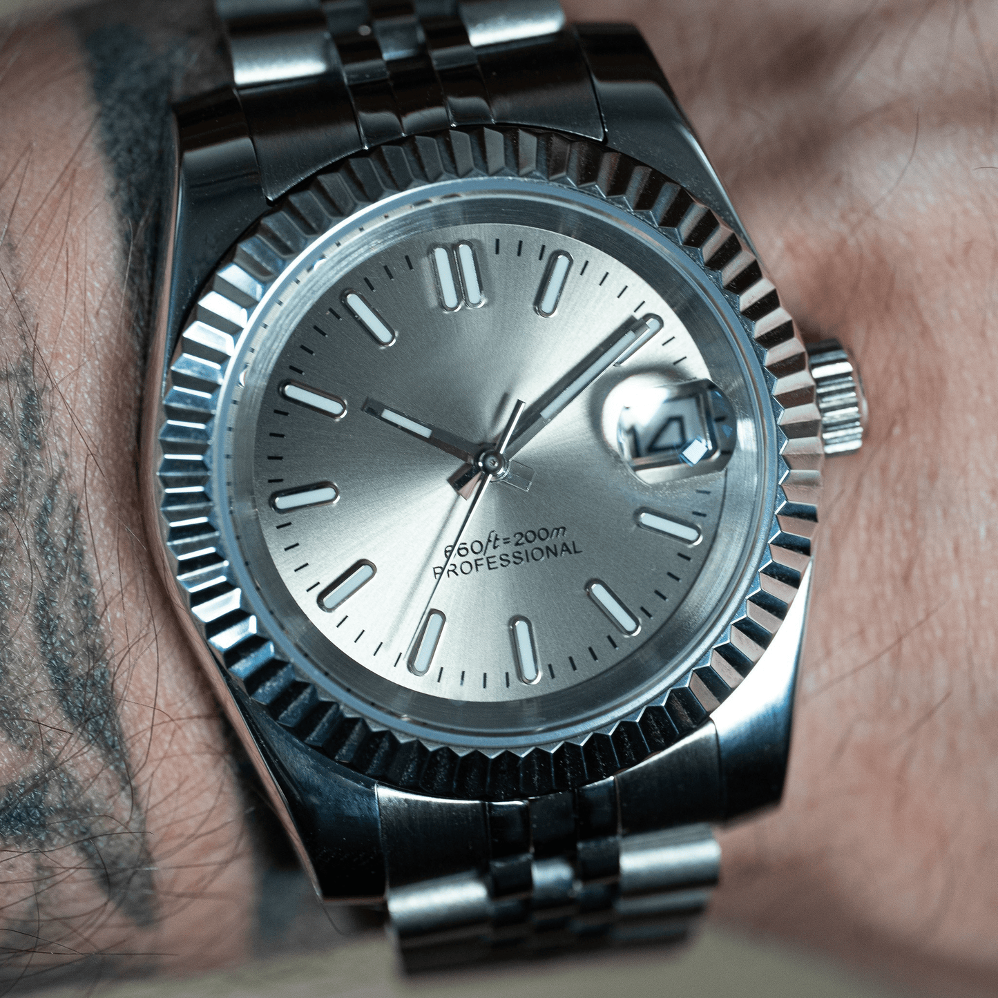 DATEJUST CHAMPAGNE - MONTRE A PAPY - Montre automatique seiko mod avec