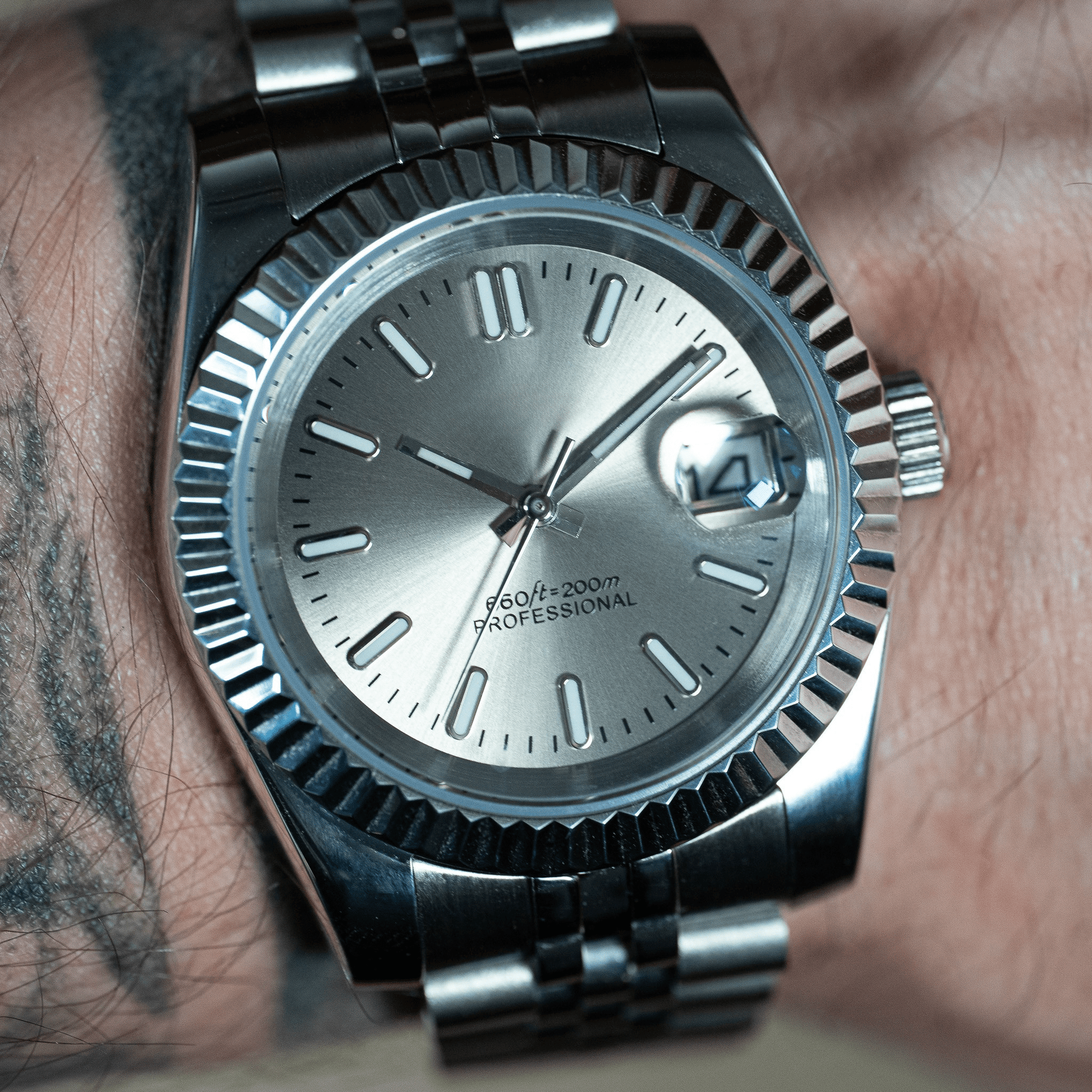 DATEJUST CHAMPAGNE - MONTRE A PAPY - Montre automatique seiko mod avec