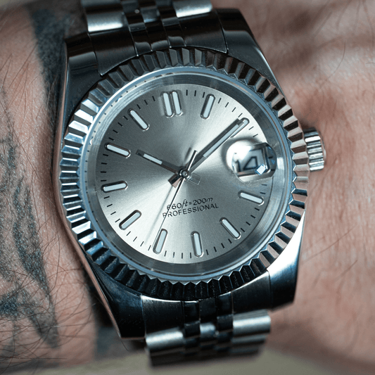 MOD DATE JUST - WHITE 2 - MONTRE A PAPY - Montre automatique seiko mod avec