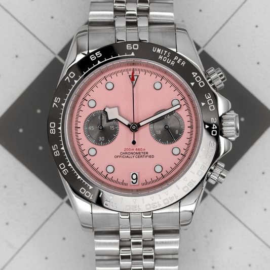 MOD BLACK BAY JUBILEE - PINK VK63 - MONTRE A PAPY - Montre automatique seiko mod avec