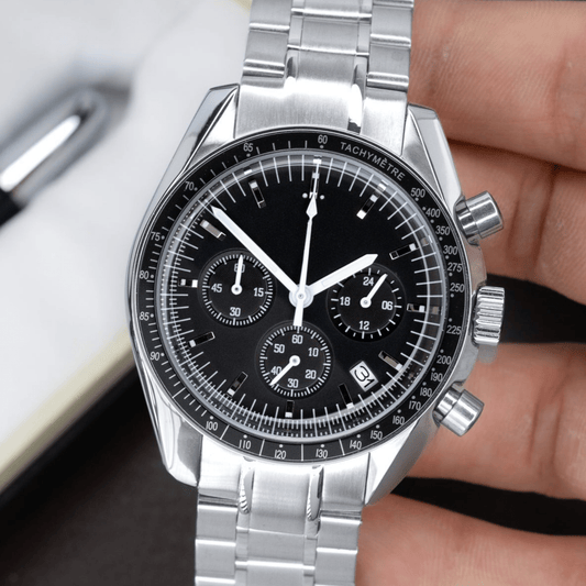 MOD SPEEDMASTER DATE - BLACK - MONTRE A PAPY - Montre automatique seiko mod avec