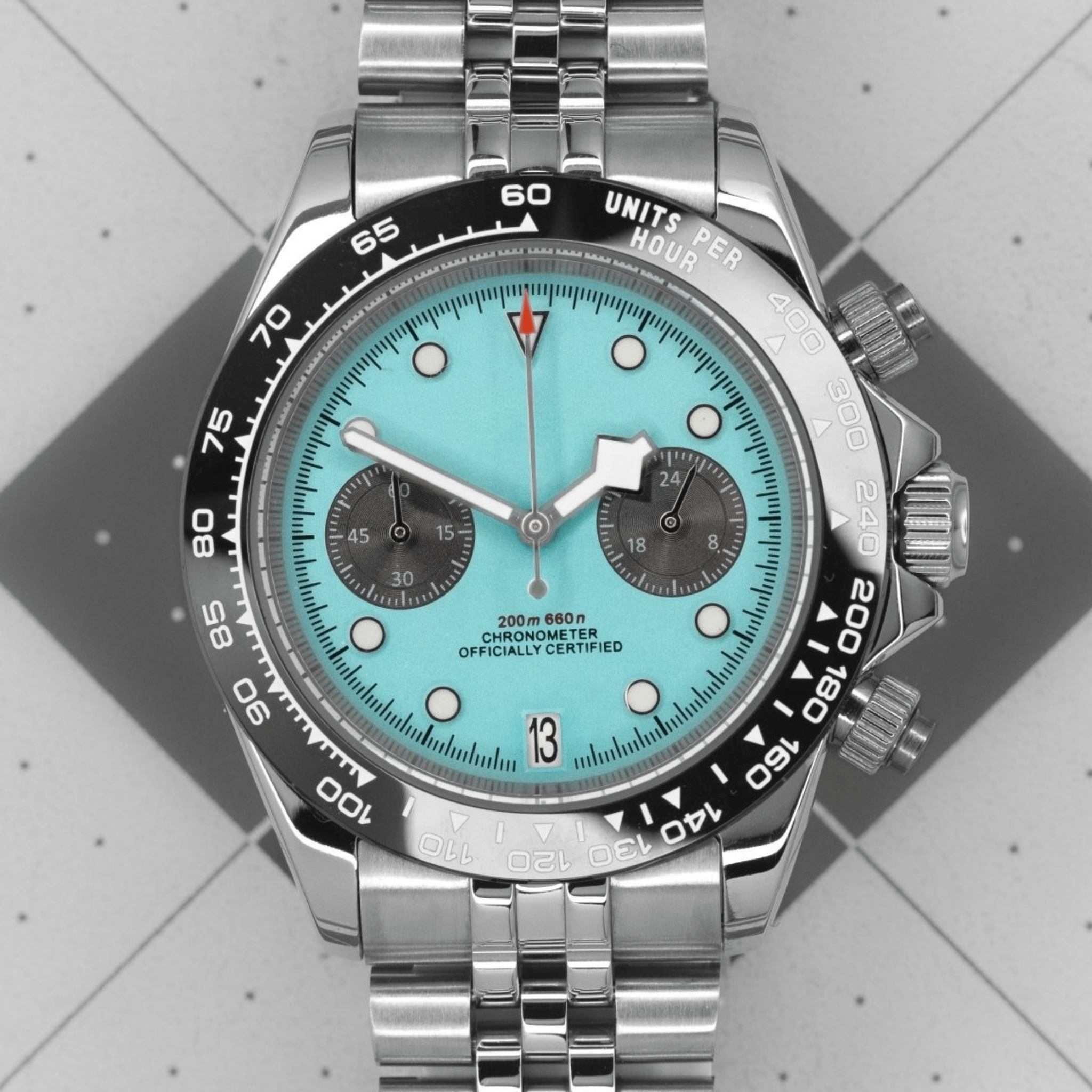 MOD BLACK BAY - FLAMINGO BLUE - MONTRE A PAPY - Montre automatique seiko mod avec