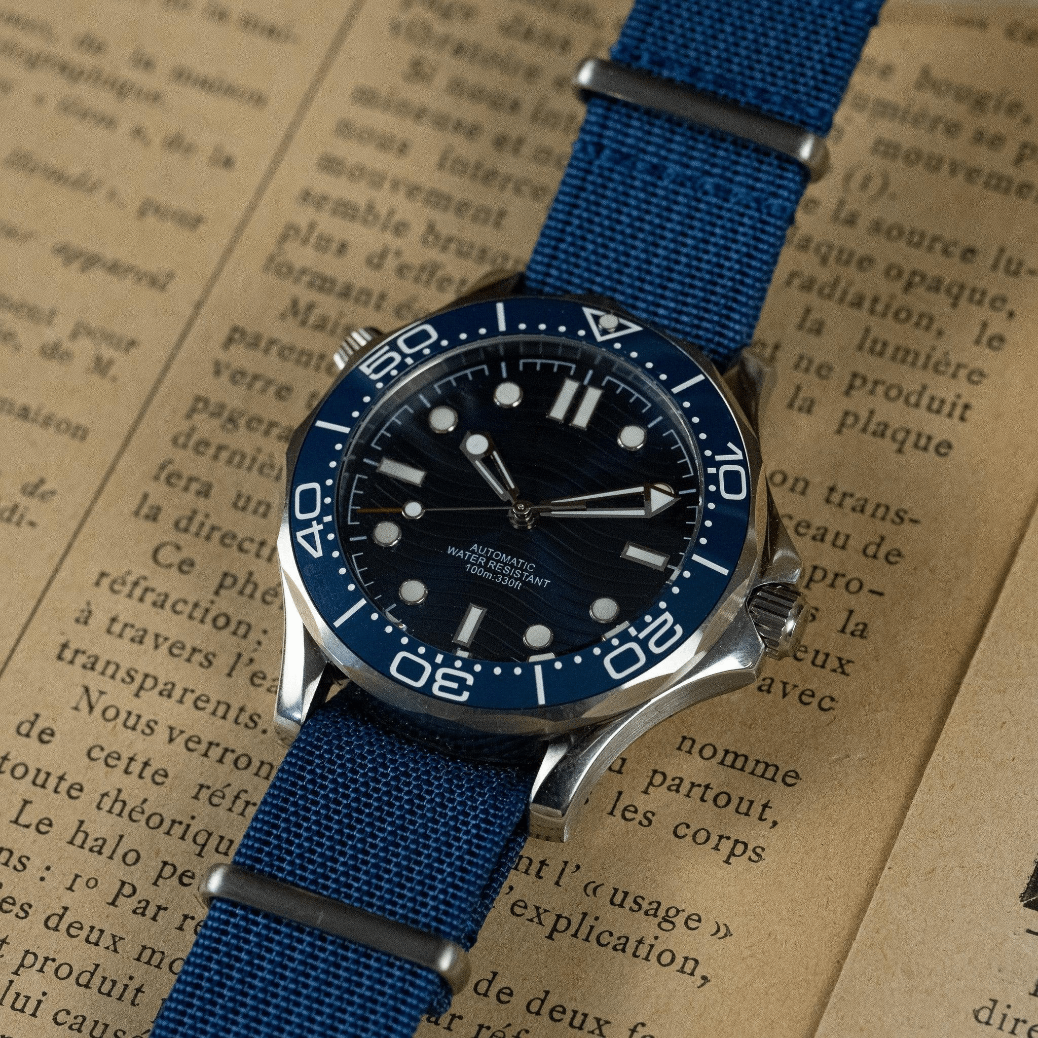 MOD SEAMASTER 60th Anniversary - 007 BLUE - MONTRE A PAPY - Montre automatique seiko mod avecmilanais