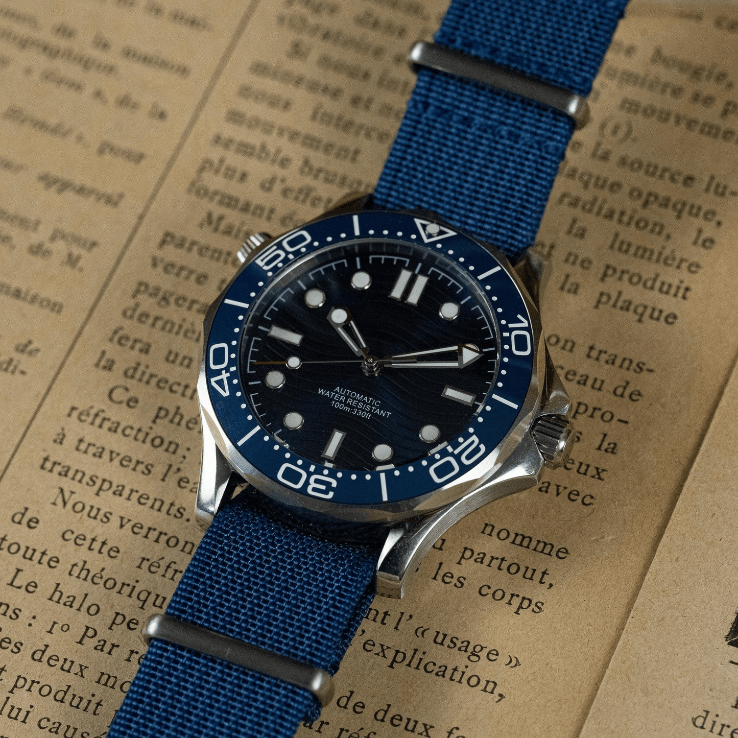 MOD SEAMASTER 60th Anniversary - 007 BLUE - MONTRE A PAPY - Montre automatique seiko mod avecmilanais