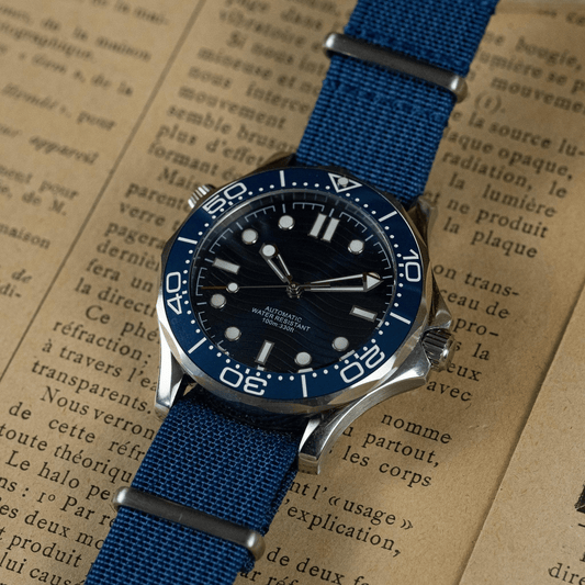 MOD SEAMASTER 60th Anniversary - 007 BLUE - MONTRE A PAPY - Montre automatique seiko mod avecmilanais