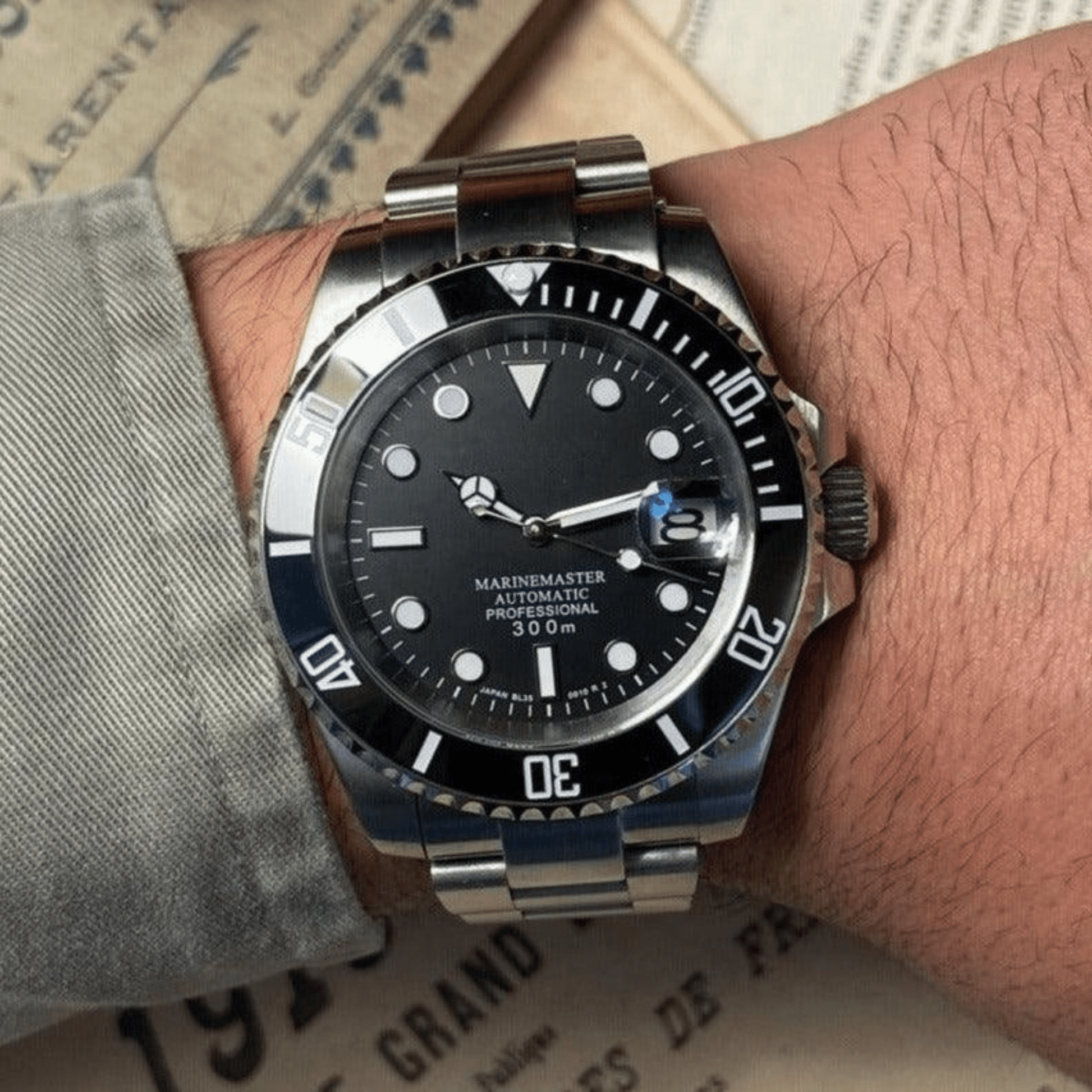 MOD SUBMARINER DIVER - MONTRE A PAPY - Montre automatique seiko mod avec