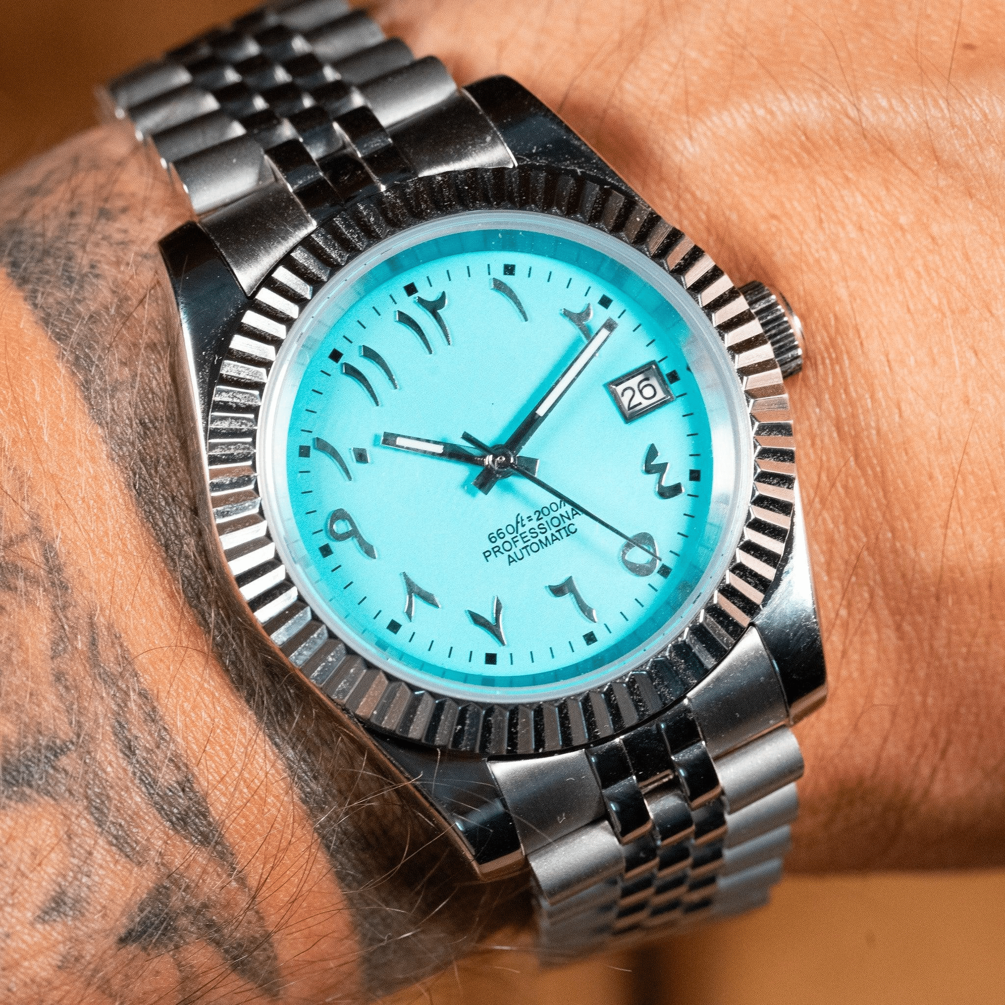 MOD DATE JUST - ARABIC TIFFANY - MONTRE A PAPY - Montre automatique seiko mod 36mmavec