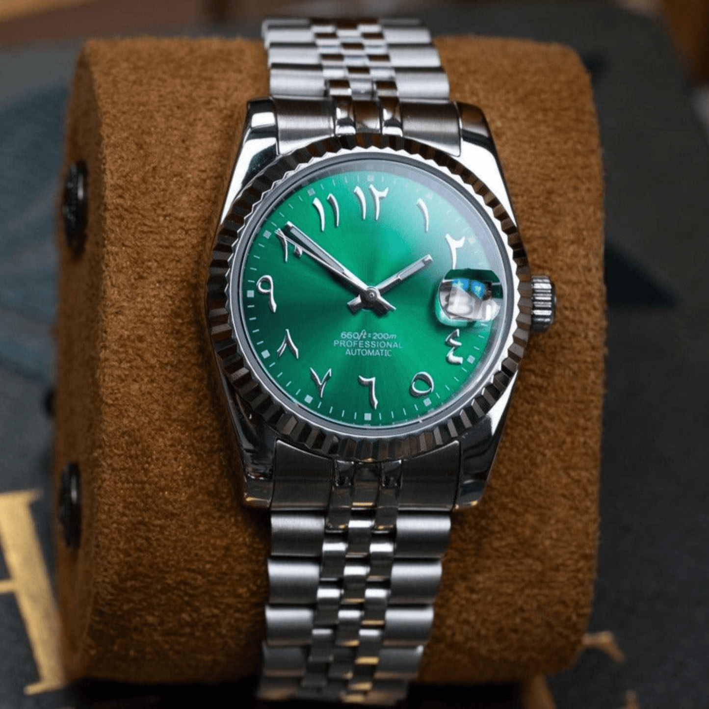 MOD DATE JUST - ARABIC GREEN - MONTRE A PAPY - Montre automatique seiko mod avec36mm