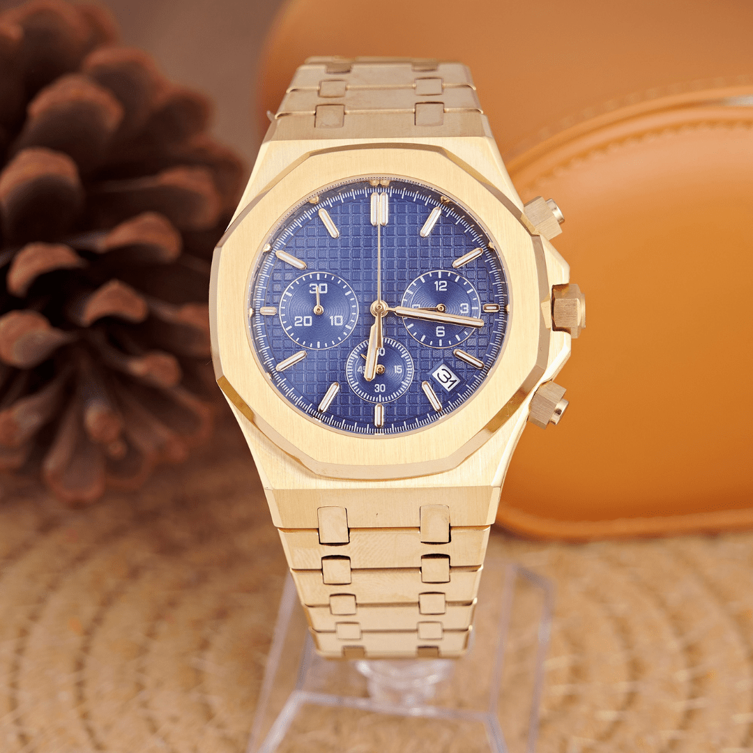 MOD OAK BLUE GOLD - MONTRE A PAPY - Montre automatique seiko mod Avec