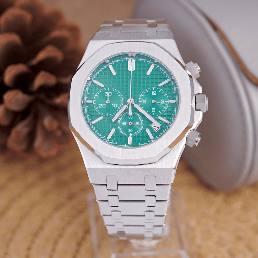 MOD OAK GREEN SILVER - MONTRE A PAPY - Montre automatique seiko mod Avec