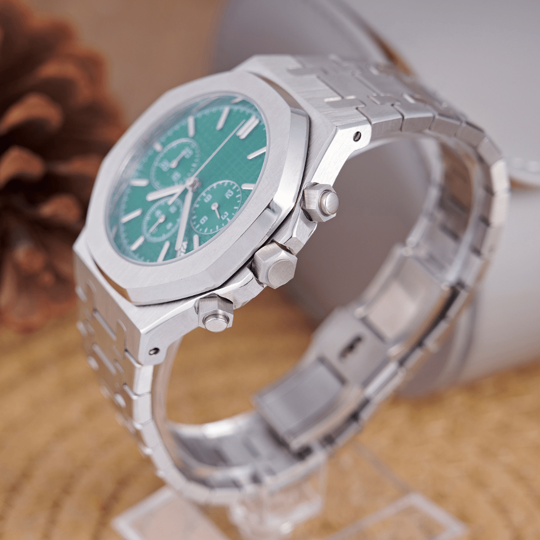 MOD OAK GREEN SILVER - MONTRE A PAPY - Montre automatique seiko mod Avec
