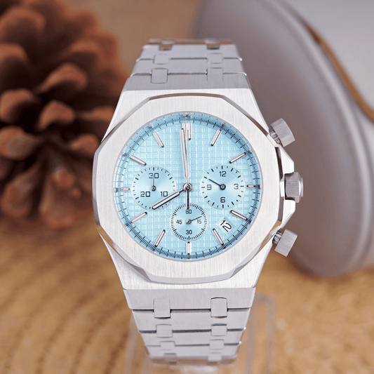 MOD OAK ICE BLUE SILVER - MONTRE A PAPY - Montre automatique seiko mod Avec