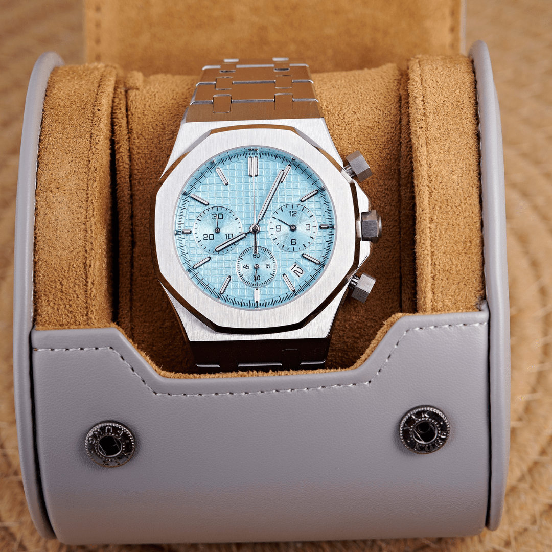 MOD OAK ICE BLUE SILVER - MONTRE A PAPY - Montre automatique seiko mod Avec