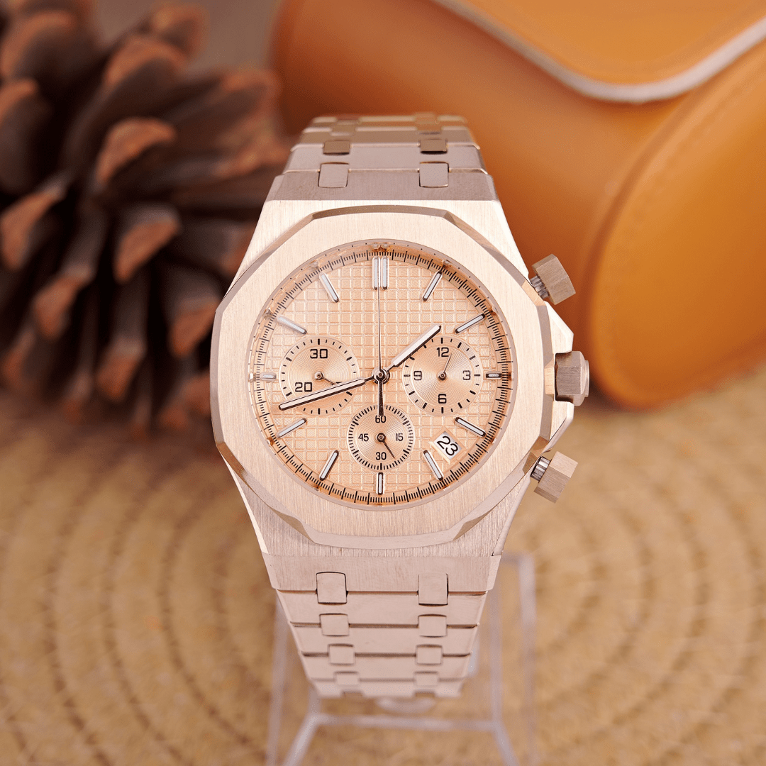 MOD OAK PINKGOLD - MONTRE A PAPY - Montre automatique seiko mod Avec