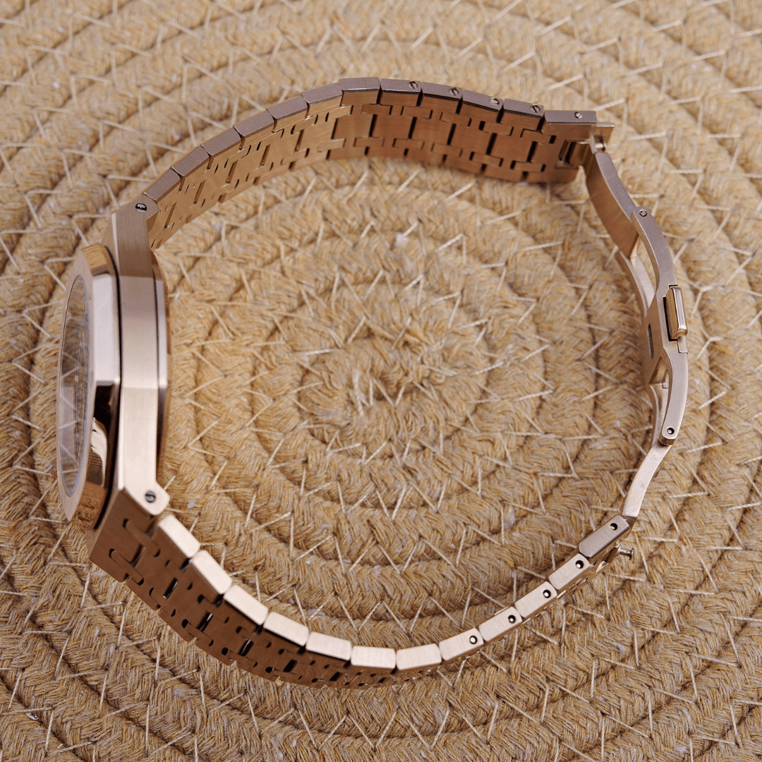 MOD OAK GREEN PINKGOLD - MONTRE A PAPY - Montre automatique seiko mod Avec