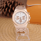 MOD OAK WHITE PINKGOLD - MONTRE A PAPY - Montre automatique seiko mod Avec