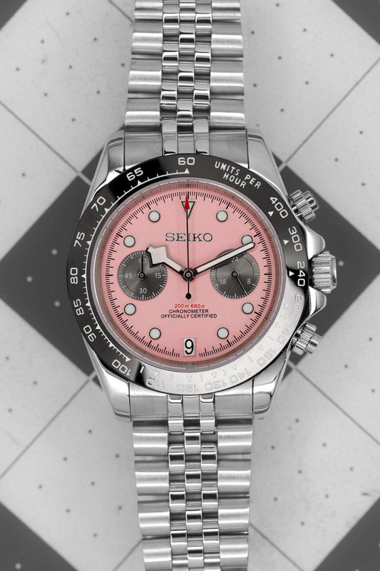 MOD BLACK BAY JUBILEE - PINK VK63 - MONTRE A PAPY - Montre automatique seiko mod