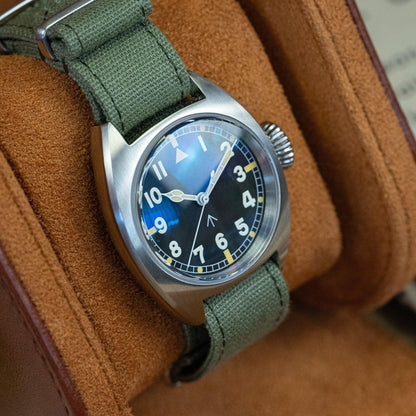 MOD PILOT - BIG CROWN - MONTRE A PAPY - Montre automatique seiko mod Nato Kaki