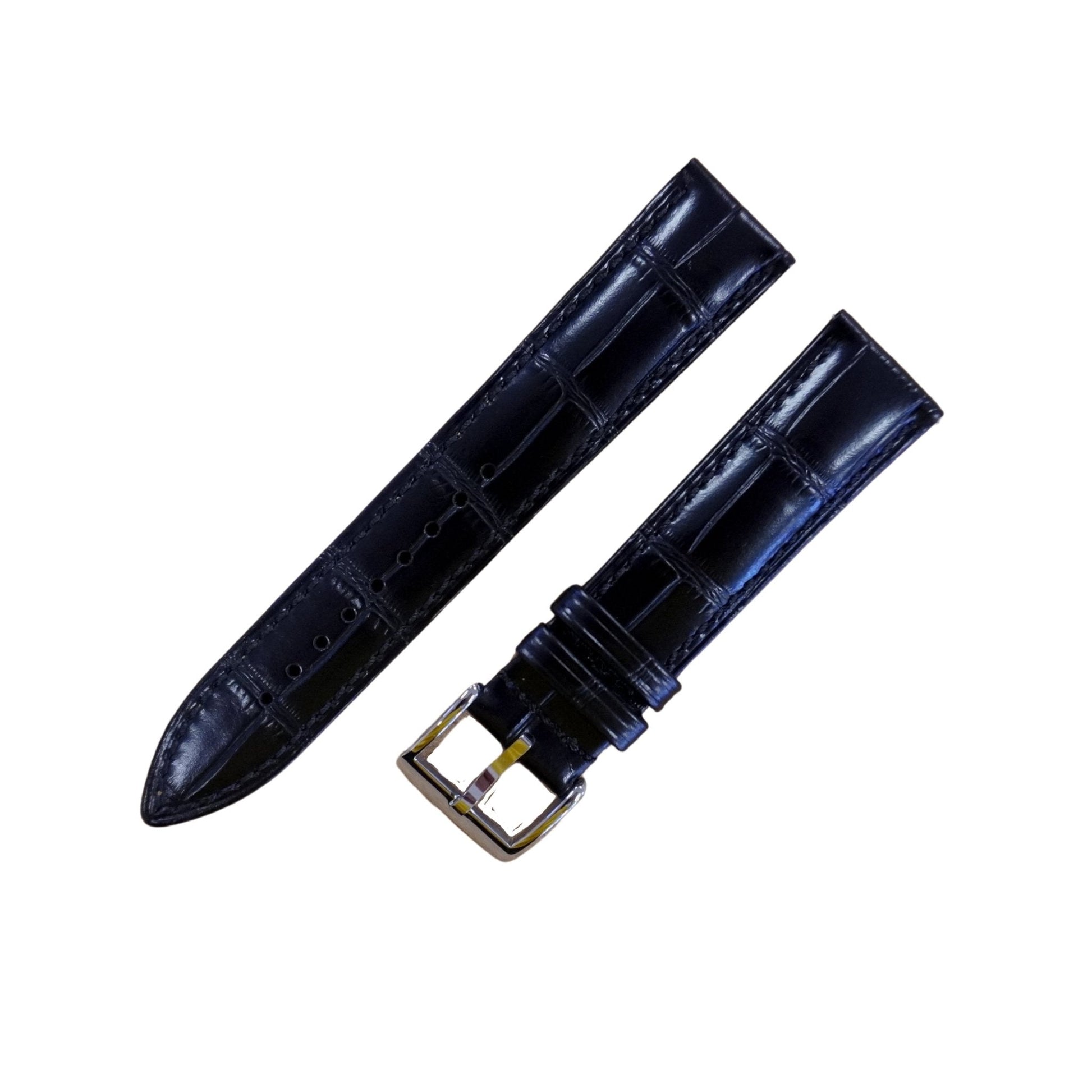 Bracelet montre cuir croco - MONTRE A PAPY - Montre automatique seiko mod 18mmBlack