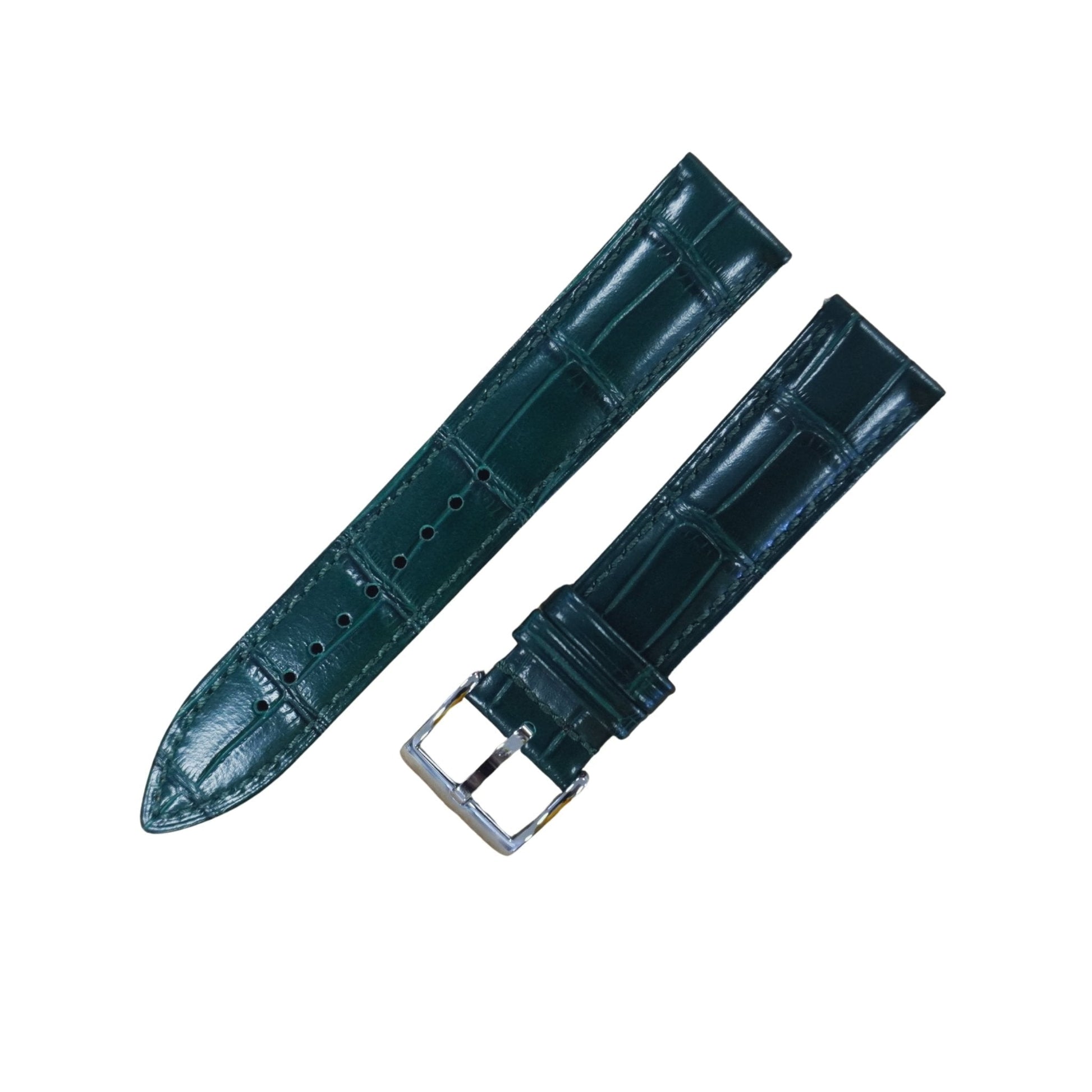 Bracelet montre cuir croco - MONTRE A PAPY - Montre automatique seiko mod 18mmGreen