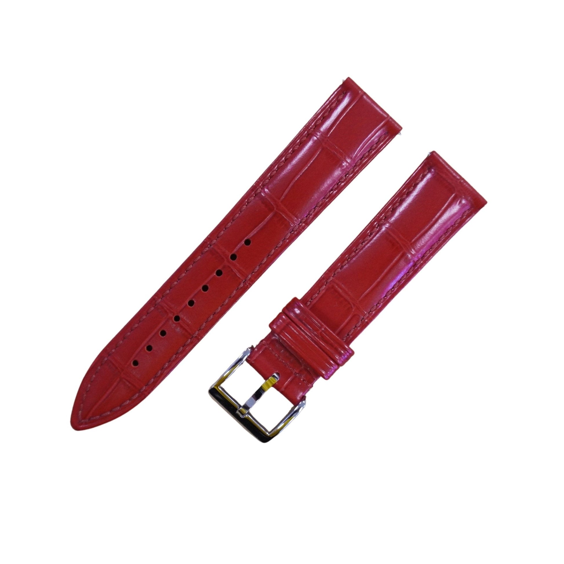 Bracelet montre cuir croco - MONTRE A PAPY - Montre automatique seiko mod 18mmRed