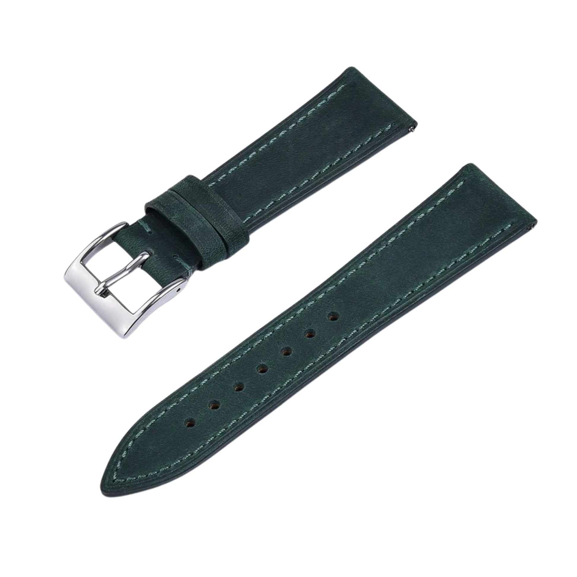 Bracelet montre cuir Héritage #2 - MONTRE A PAPY - Montre automatique seiko mod 18mmGreen
