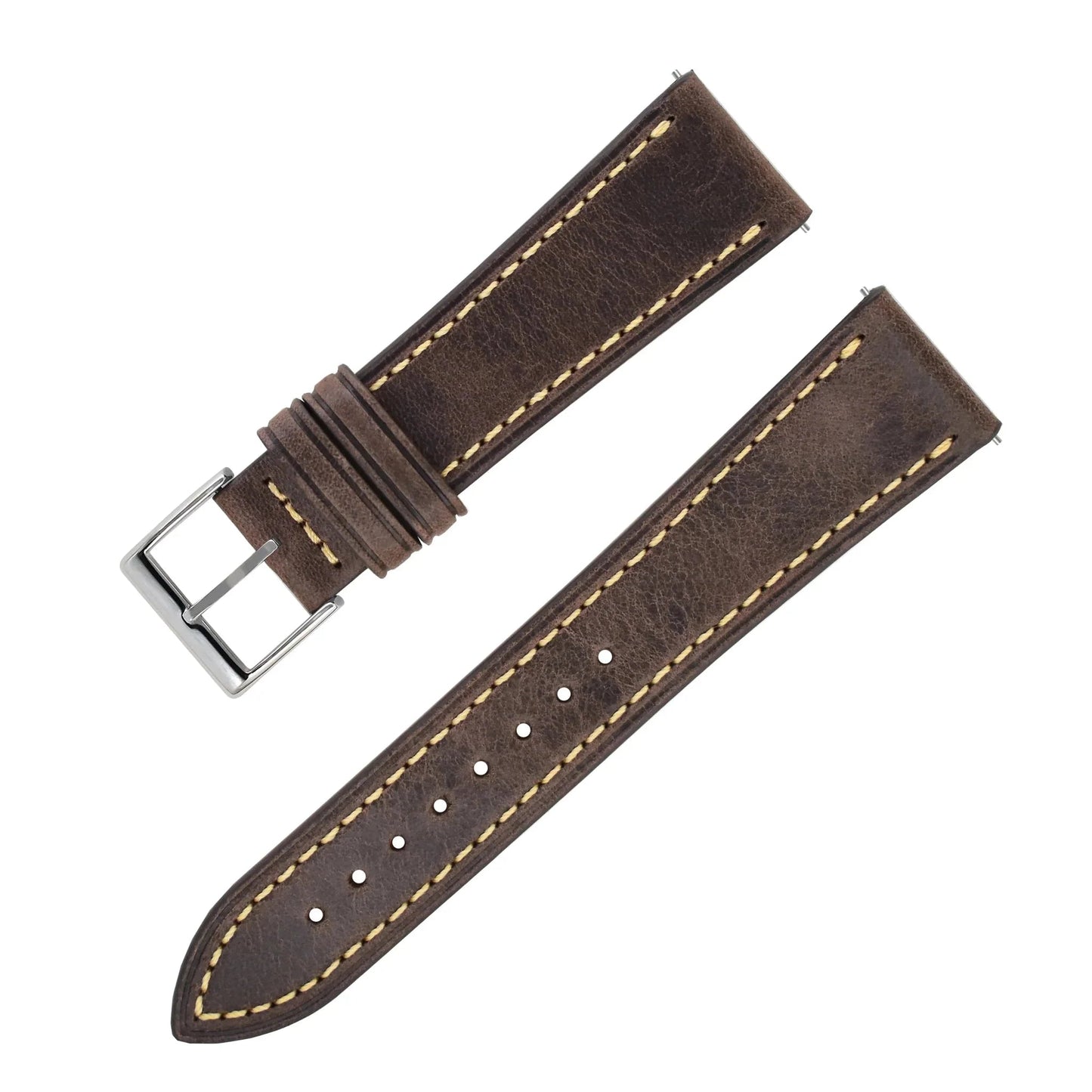 Bracelet montre cuir Héritage - MONTRE A PAPY - Montre automatique seiko mod 18mmCafé
