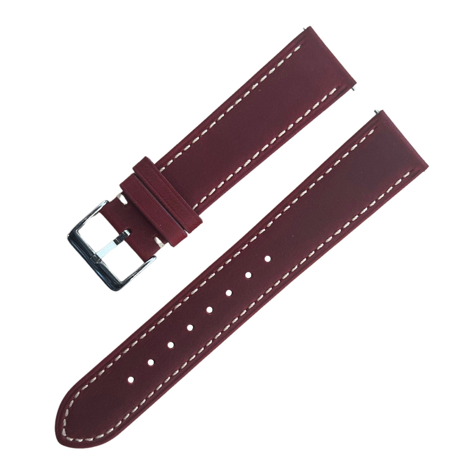 Bracelet montre cuir Héritage - MONTRE A PAPY - Montre automatique seiko mod 18mmBordeaux