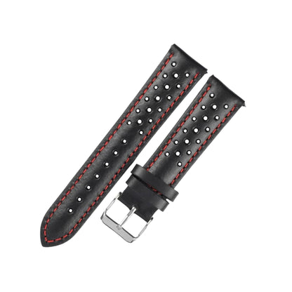 Bracelet montre cuir Rally - MONTRE A PAPY - Montre automatique seiko mod 18mmNoir & rouge