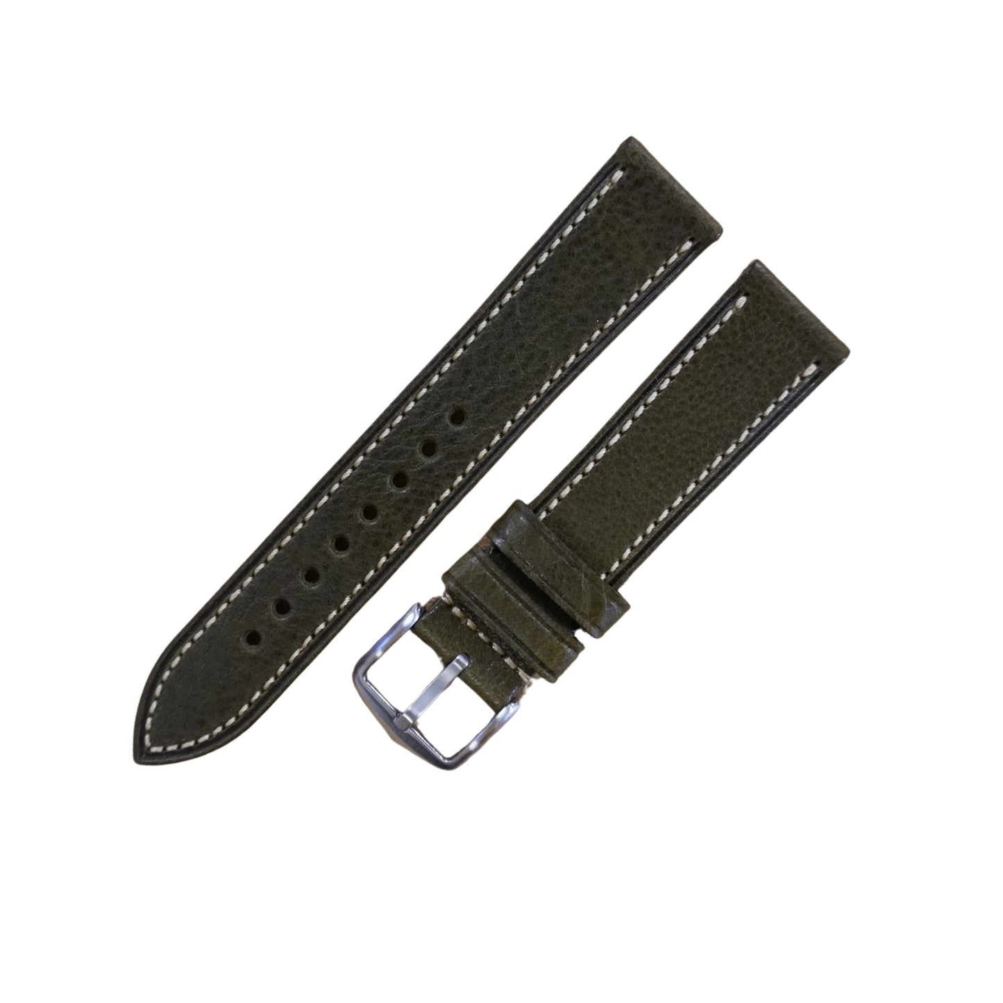 Bracelet montre cuir veau grain - MONTRE A PAPY - Montre automatique seiko mod 18mmGreen