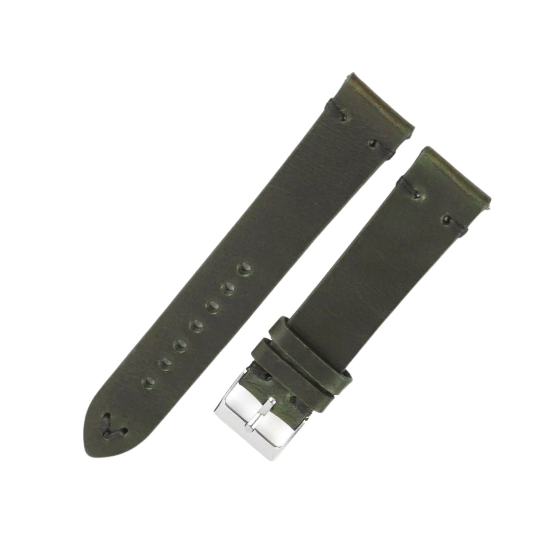 Bracelet montre cuir Vintage - MONTRE A PAPY - Montre automatique seiko mod 18mmGreen