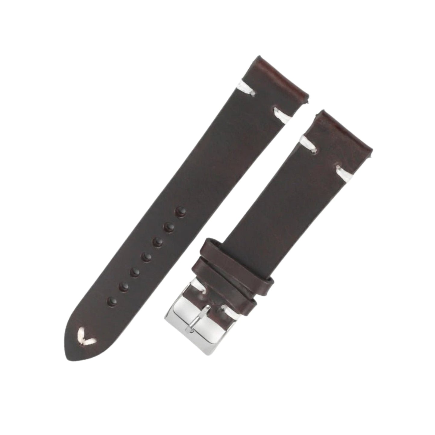 Bracelet montre cuir Vintage - MONTRE A PAPY - Montre automatique seiko mod 18mmCoffee