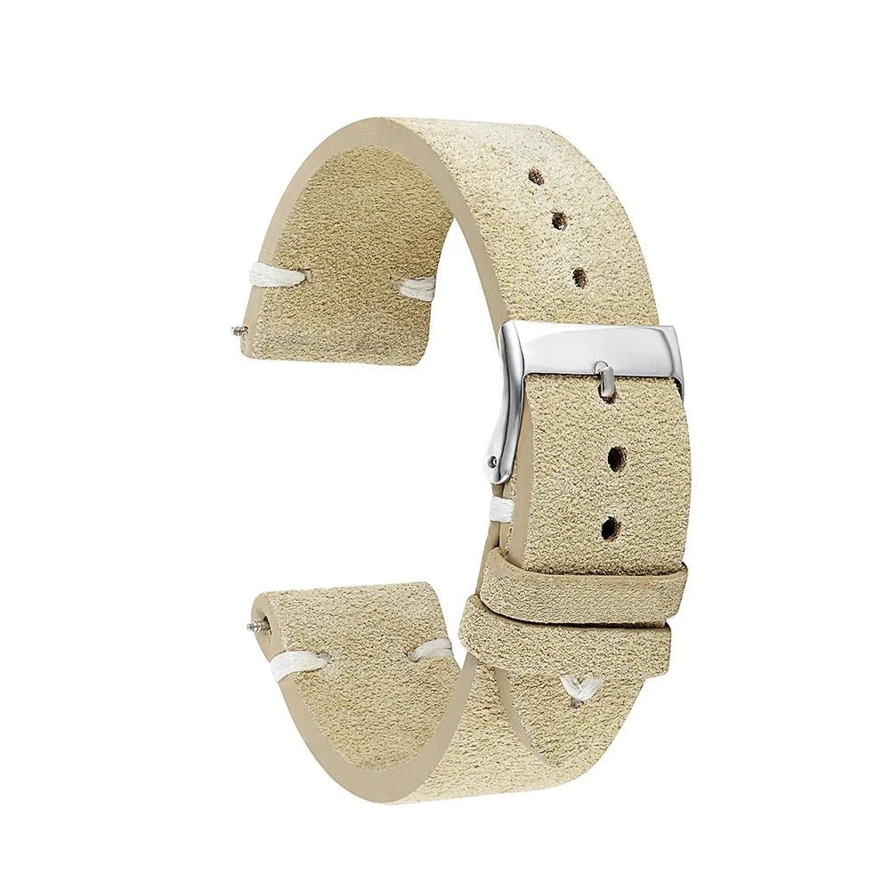 Bracelet montre suédé Vintage - MONTRE A PAPY - Montre automatique seiko mod 18mmBeige / Blanc