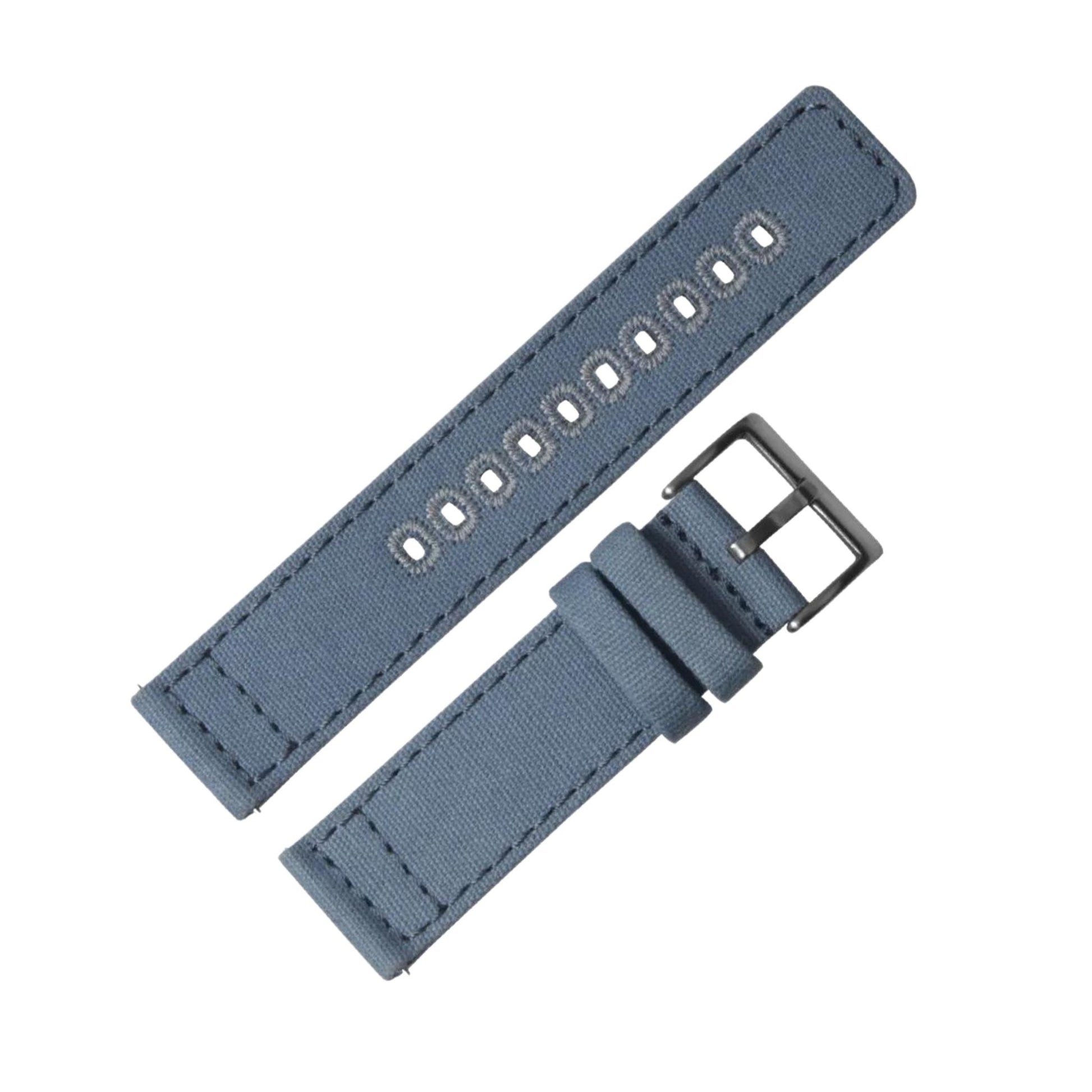Bracelet montre Toile militaire - MONTRE A PAPY - Montre automatique seiko mod 18mmLight Blue
