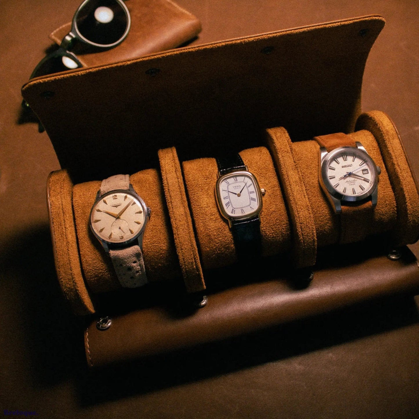 Rouleau Rangement de Montre en Cuir Watch Rolls - MONTRE A PAPY