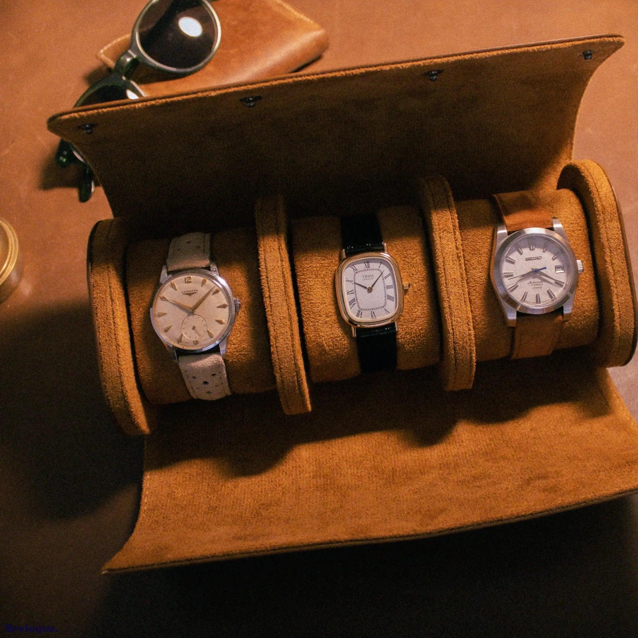 Rouleau Rangement de Montre en Cuir Watch Rolls - MONTRE A PAPY - Montre automatique seiko mod