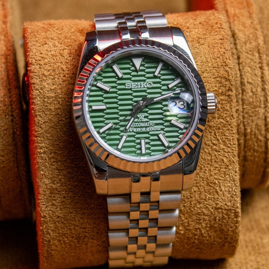 SEIKO MOD DATE JUST GREEN - MONTRE A PAPY