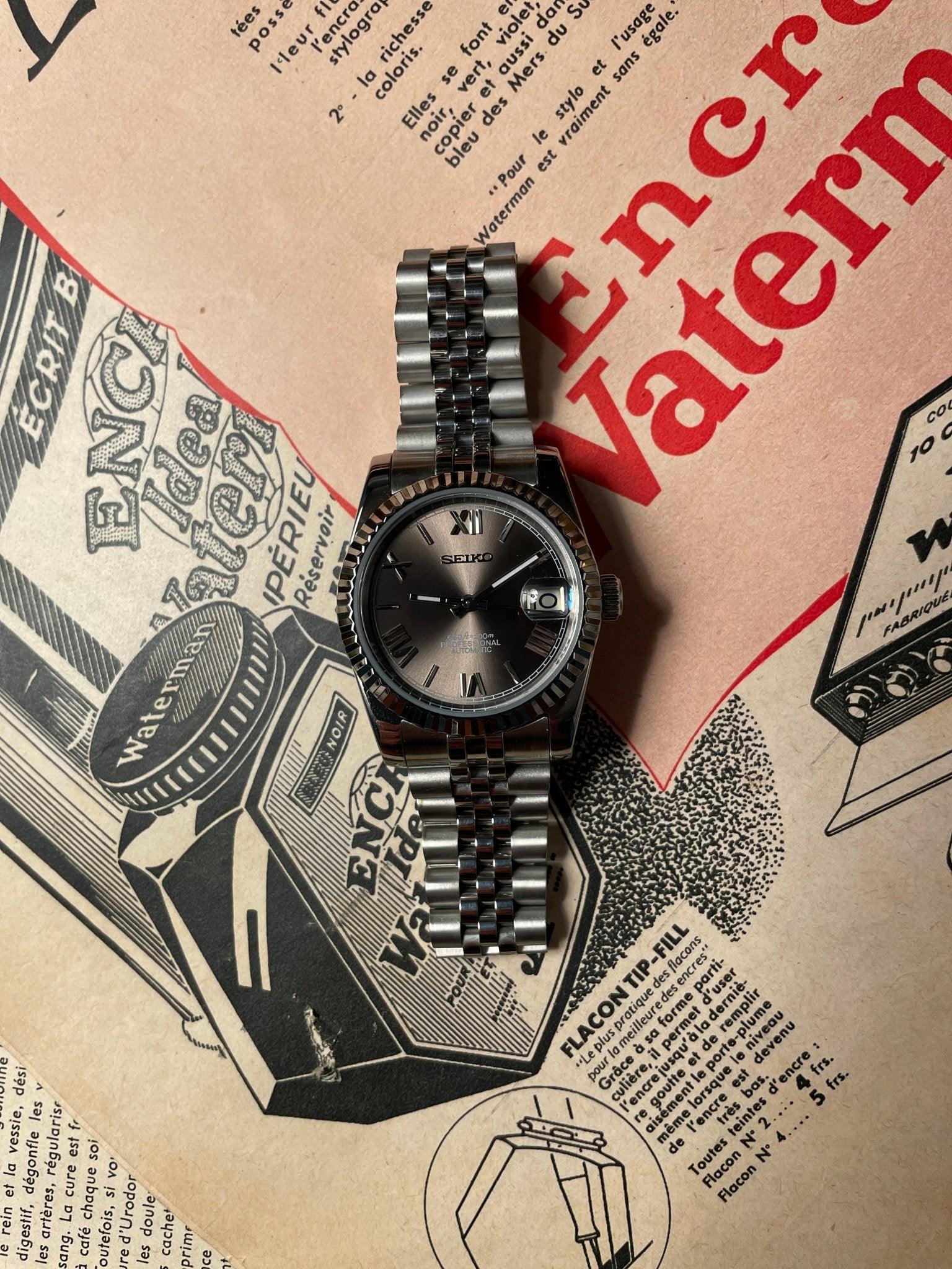 SEIKO MOD DATEJUST R MISCHES GRAU