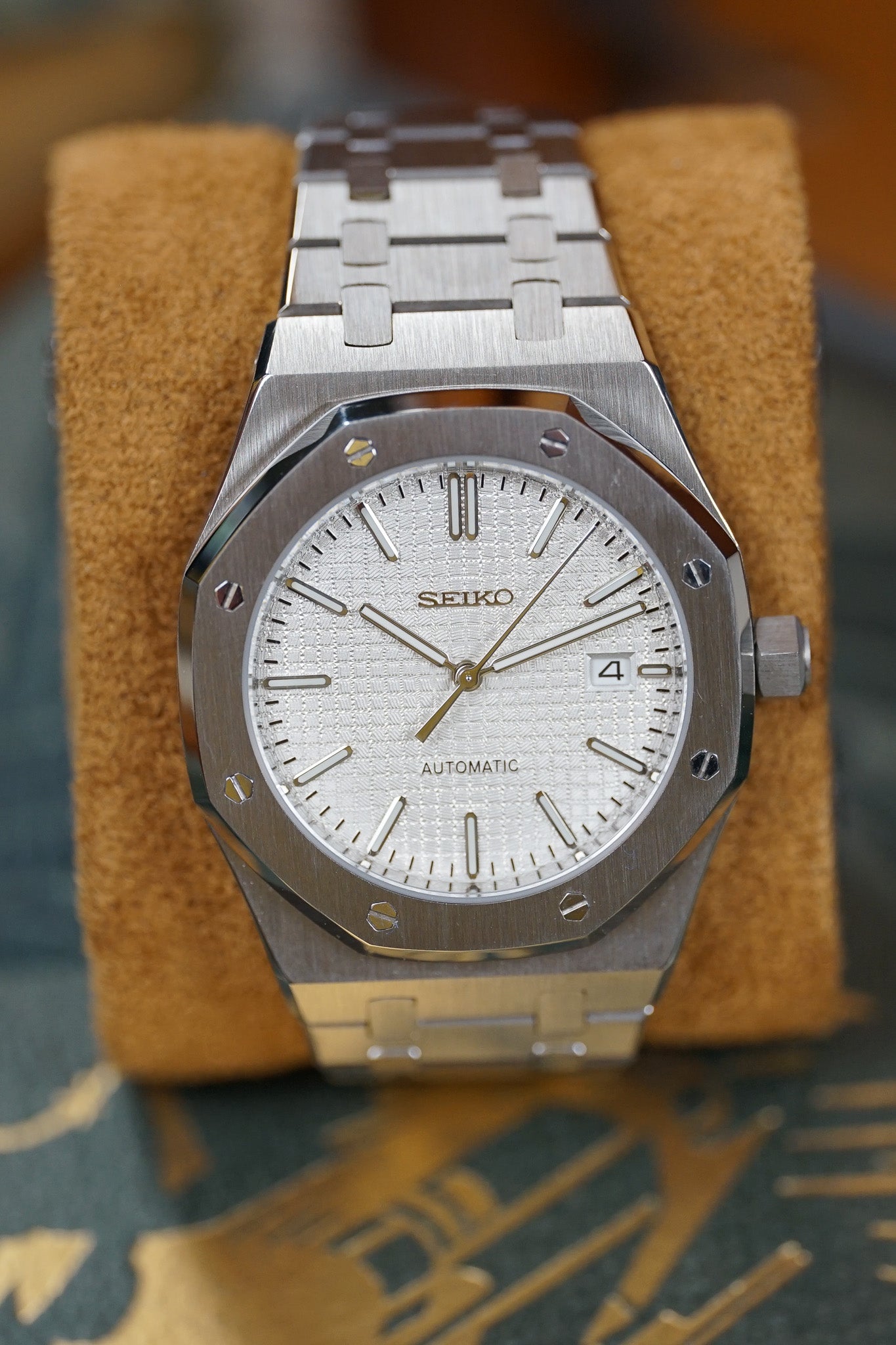 SEIKO MOD ROYAL OAK WEISS