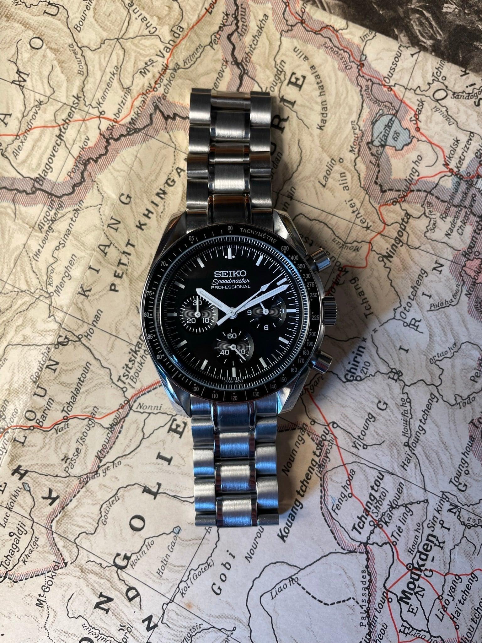 SEIKO MOD SPEEDMASTER SCHWARZ 39MM