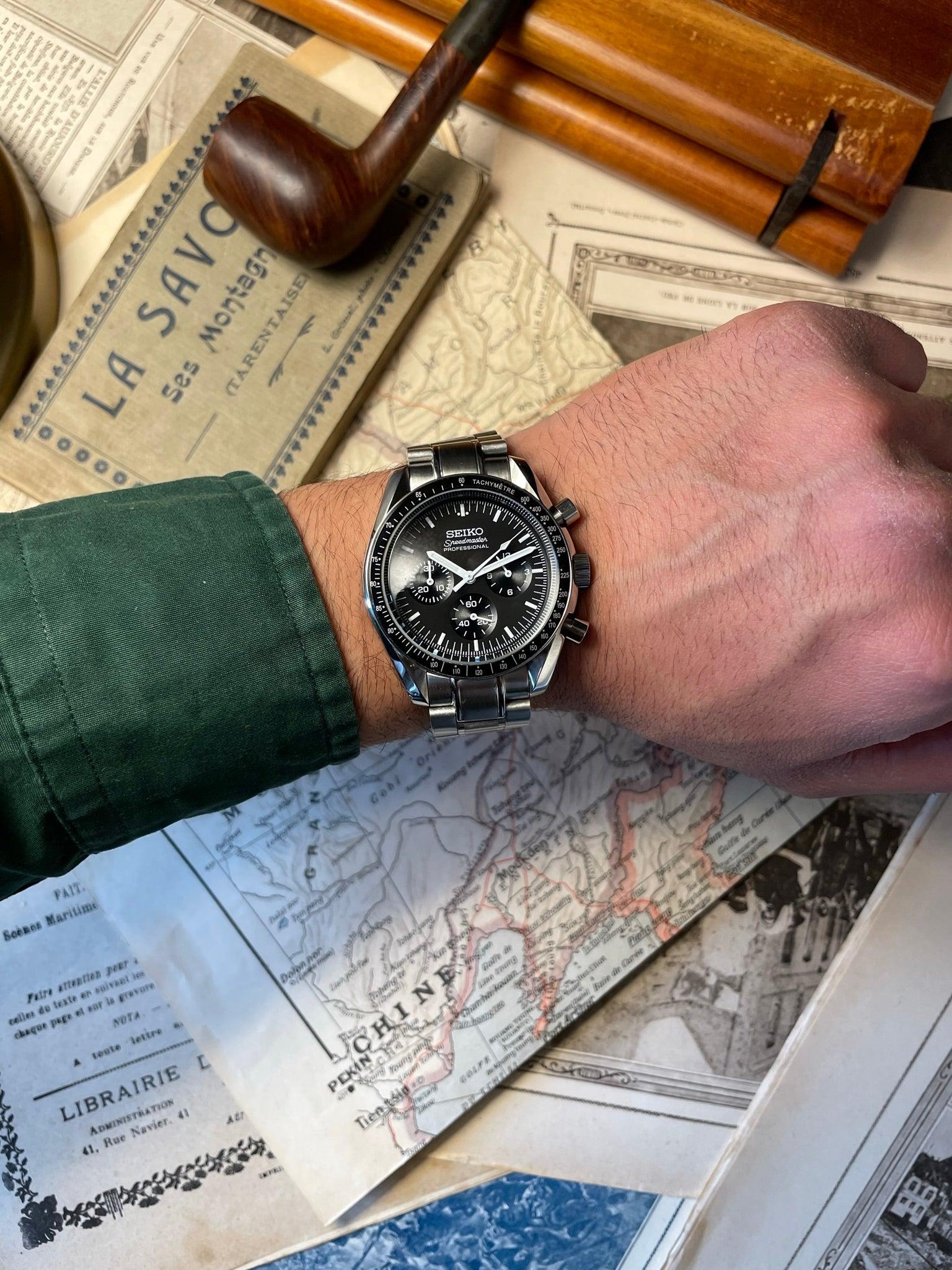 SEIKO MOD SPEEDMASTER SCHWARZ 39MM